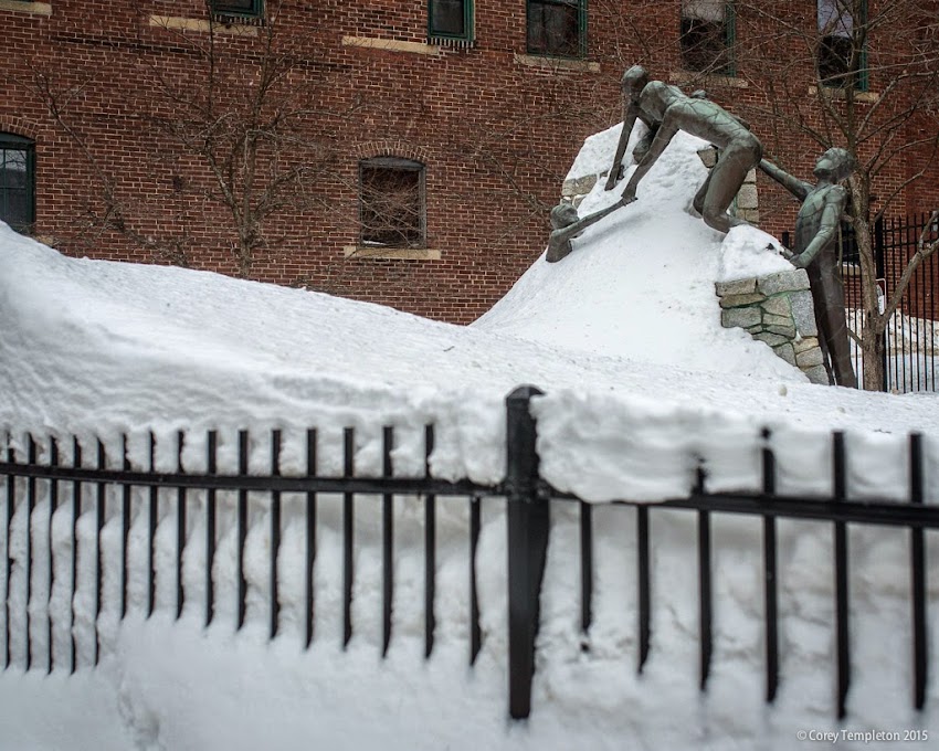 Portland, Maine public art sculpture off of Elm Street February 2015 photo by Corey Templeton