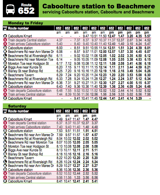 New Bus Timetable: Beachmere loses a scheduled service