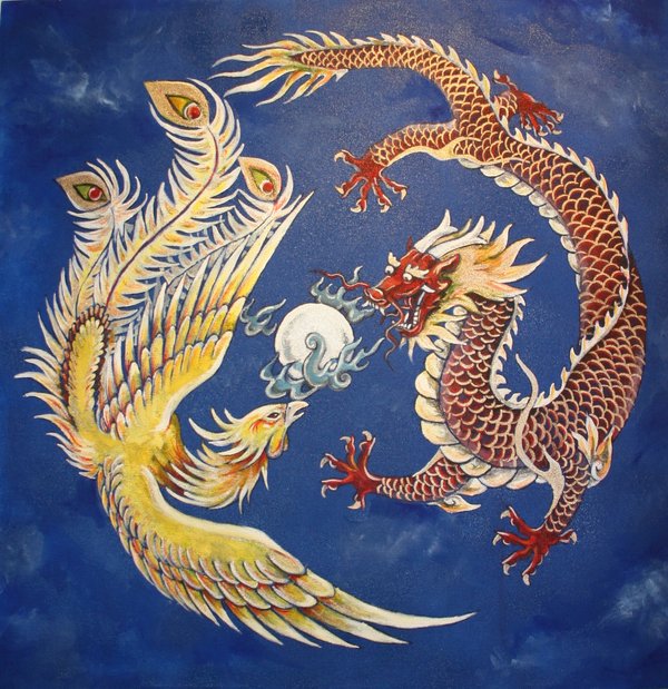 In China the dragon and the phoenix are traditional animals symbolic of 