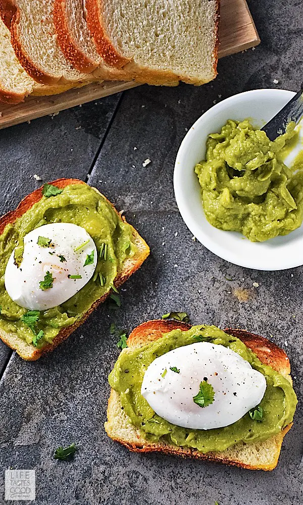 Poached Egg on Toast | by Life Tastes Good is a healthy breakfast full of protein to keep you going all morning long! Oh, and it just so happens to be easy to make and delicious too! Learn how to make perfectly poached eggs. You'll be surprised at how easy it is! #LTGrecipes