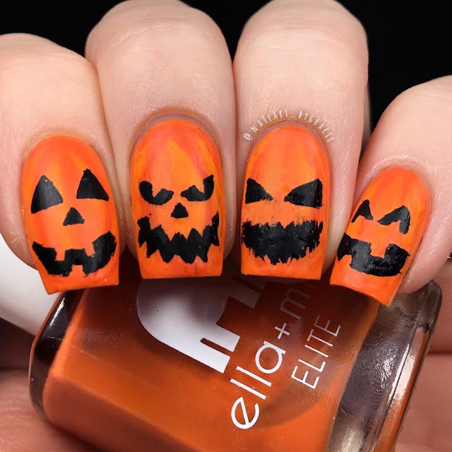 The Classic Jack-o'-Lantern Halloween Nails Art