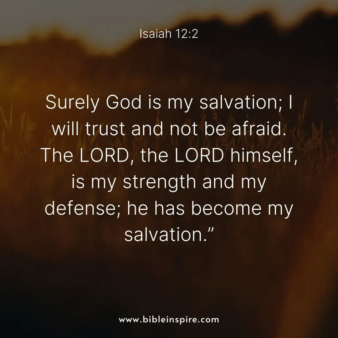 encouraging bible verses for hard times, isaiah 12:2 god is my salvation, unwavering trust