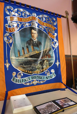 Thomas Andrews Junior Memorial LOL 1321 banner featuring images of the shipbuilder and the sinking Titanic