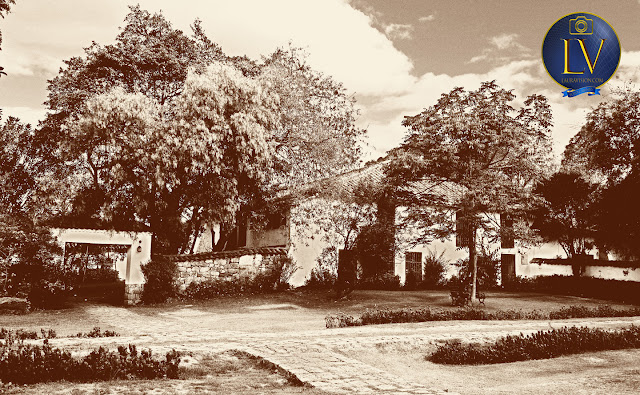 foto en sepia de los jardines