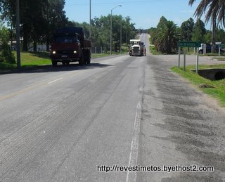 Macadam en carretera