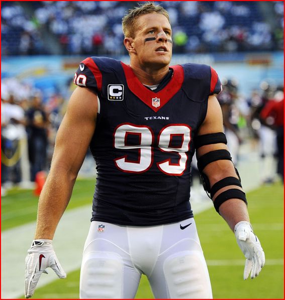 ... and j j watt of the texans was made for tight white football pants
