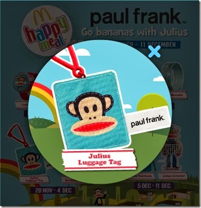 McDonalds happy meal X Paul Frank - Go Banana with Julius luggage tag