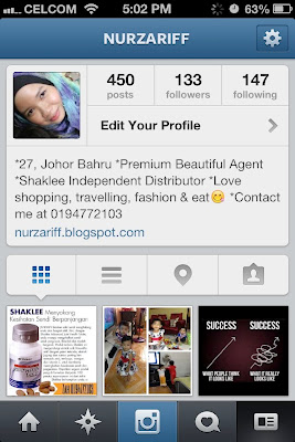 instagram nurzariff Nur Zahiah shaklee malaysia johor kuala lumpur