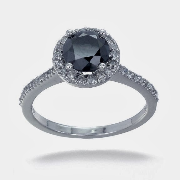 ring in 10k white gold black diamond engagement ring in 10k white gold ...
