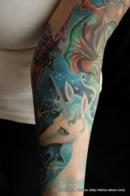 of a Digital Collage Of Five Colorful And Black Butterfly Tattoo Designs