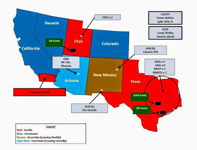 Jade Helm 15 declares Texas, Utah and Southern California hostile territory.