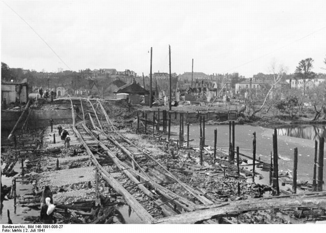 Destroyed bridge in Minsk 2 July 1941 worldwartwo.filminspector.com