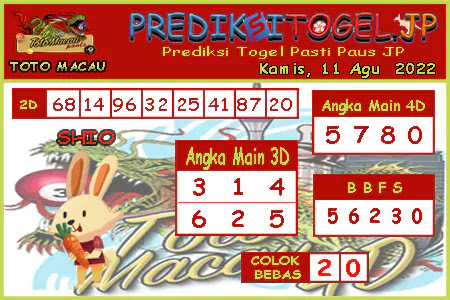 Prediksi Toto Macau JP Kamis 11 Agustus 2022