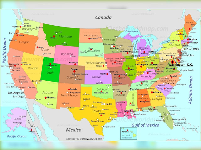 Map Of United States Of America