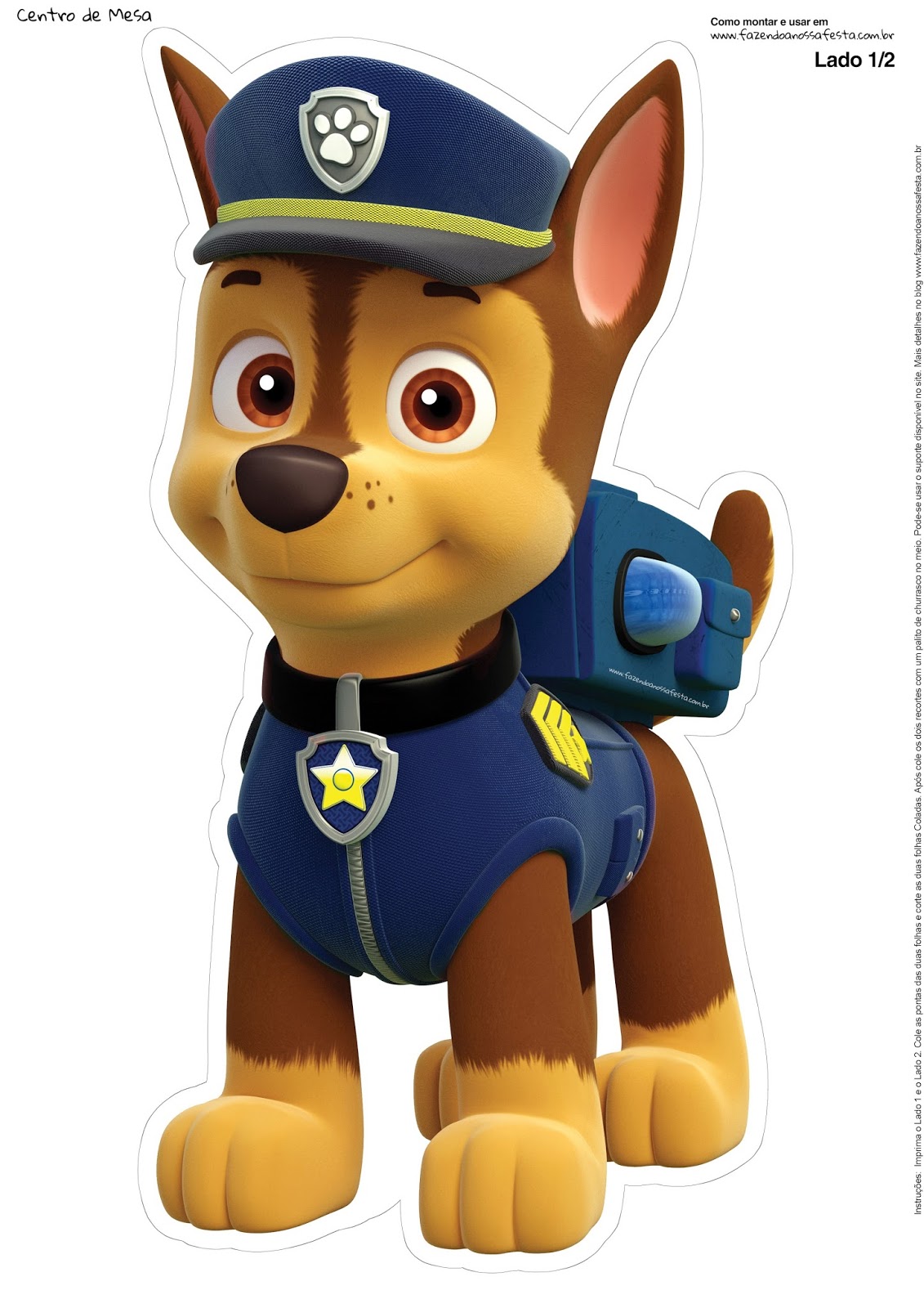 Chase paw patrol, Paw patrol centerpiece, Paw patrol birthday