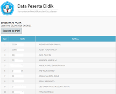 Halaman Awal Cek Data Peserta UN 20162017