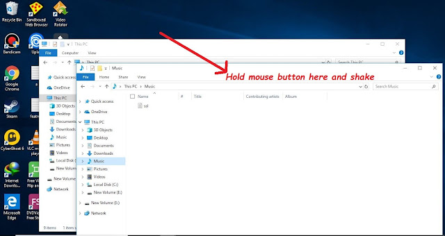 Clear desktop by shaking title bar win10 tricks