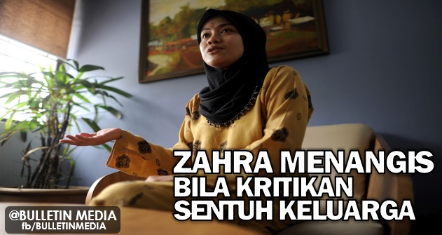 Zahra menangis apabila kritikan bertali arus ditujukan kepada keluarganya