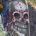 Graffiti Skull Character Red Dot