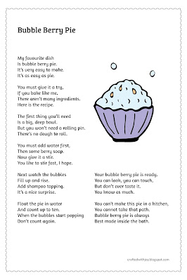 printout of funny pie poem