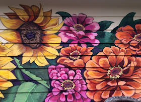 flower mural, house exterior mural, home mural, custom mural, portland mural