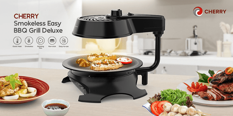 Key features of the CHERRY Smokeless Easy BBQ Grill Deluxe