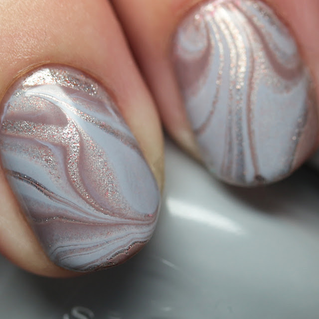 Sally Hansen Complete Salon Manicure and Miracle Gel water marble nail art