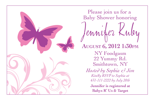 just finished a butterfly baby shower invitation apparently butterfly ...