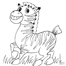 Cute Baby Zebra Coloring Sheet For Kids