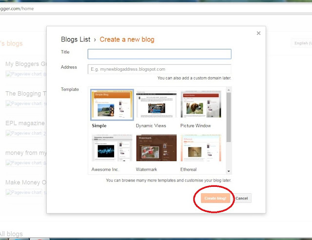 create blog on blogspot