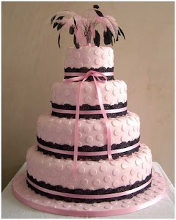 Pink and Black Wedding Cake