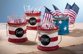 4th of July Americana Decor Chalky Paint Jars, #craftwarehouse, @craftsavy, #diy, #party