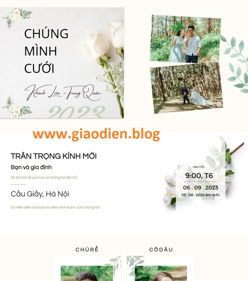 Mẫu blogspot thiệp cưới online