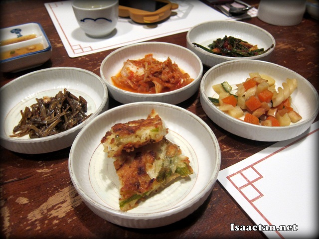 Part of the obligatory kim chi and side dishes for any authentic Korean meal