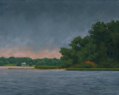 View from Quiet Waters Park - Original Landscape Painting by Paul Keysar