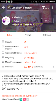 Toko Afdastory di Shopee