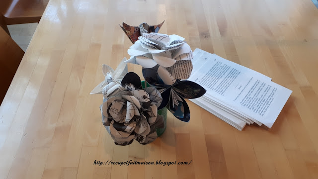 Fleur en papier recyclé