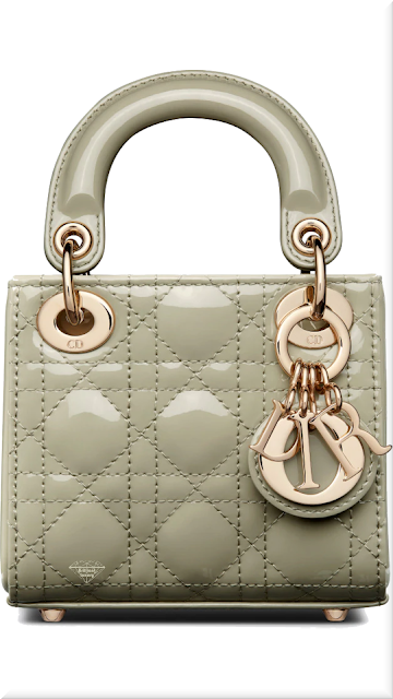 ♦Sage green micro Lady Dior patent cannage calfskin bag #dior #bags #2022 #brilliantluxury
