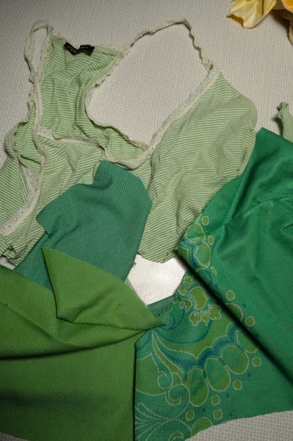 trosor hemmasydda stuv återbruk retro kjol linne grön