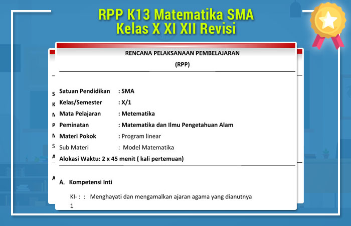 RPP K13 Matematika SMA Kelas X XI XII Revisi  RPP 