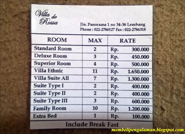 Rate Weekend Hotel Villa De Rosa Lembang Bandung