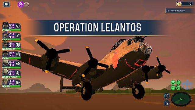 Screenshot of beginning of Operation Lelantos in Bomber Crew