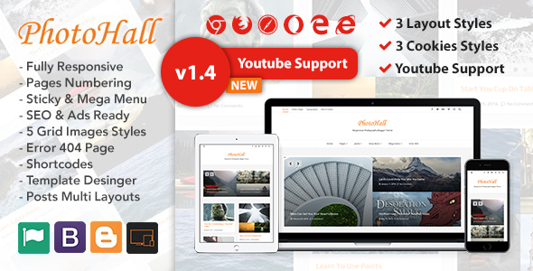 PhotoHall Responsive Photography Blogger Theme