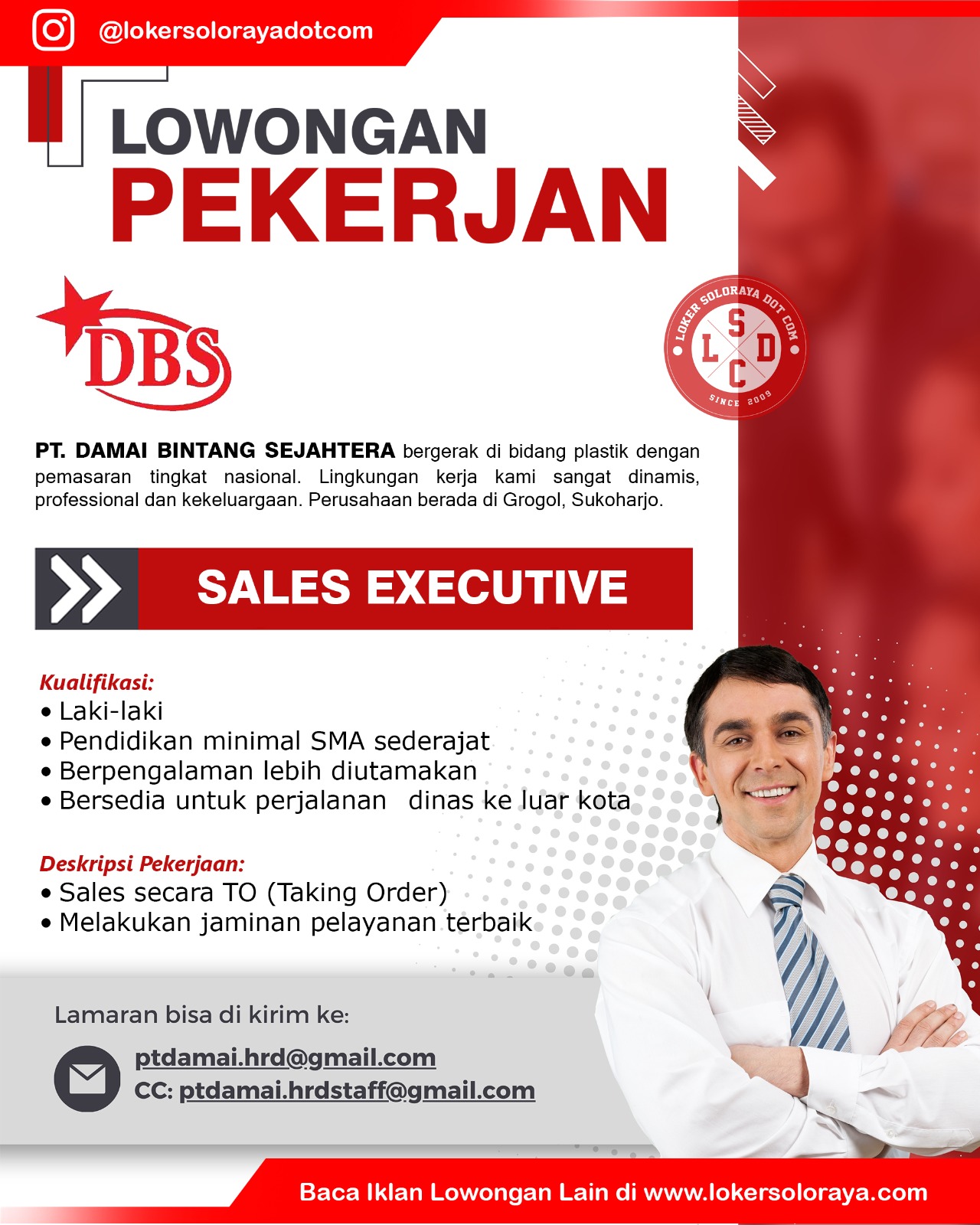 Loker Sukoharjo Terbaru 1 Posisi di PT Damai Bintang Sejahtera