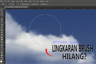 Cara Memunculkan Bulatan Brush Tools yang Hilang