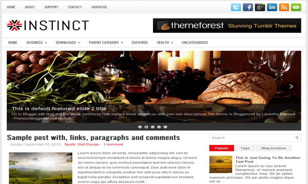 Instinct Blogger Template 2 Column Blogger