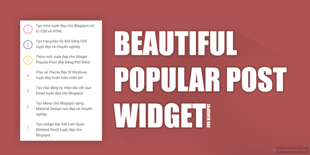 Thêm một Style đẹp cho Widget Popular Post (Bài Đăng Phổ Biến) - Bác Sĩ Windows