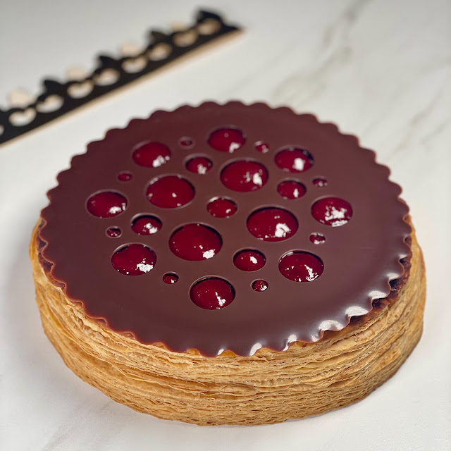 recette galette rois pâte feuilletée inversée frangipane chocolat framboise
