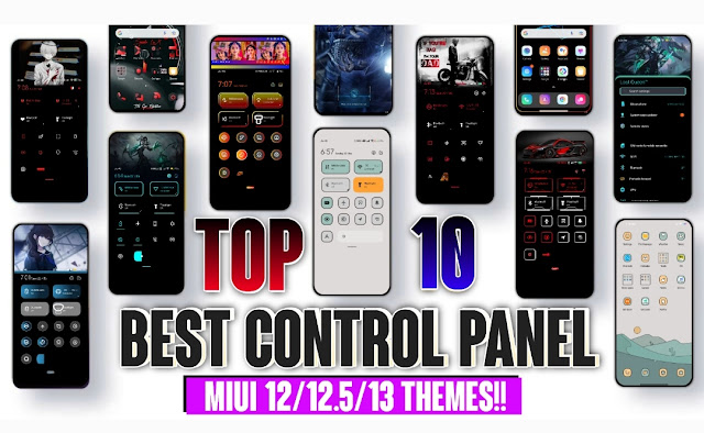 Top 10 Best Control panel MIUI Themes | Best Status bar Miui Themes | Miui 12,12.5,13