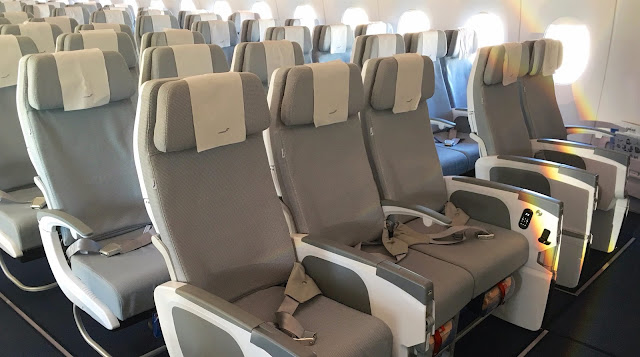 finnair airbus a350-900 economy class front side